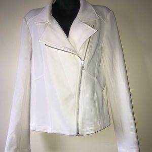 Express off white textured motorcycle jacket L